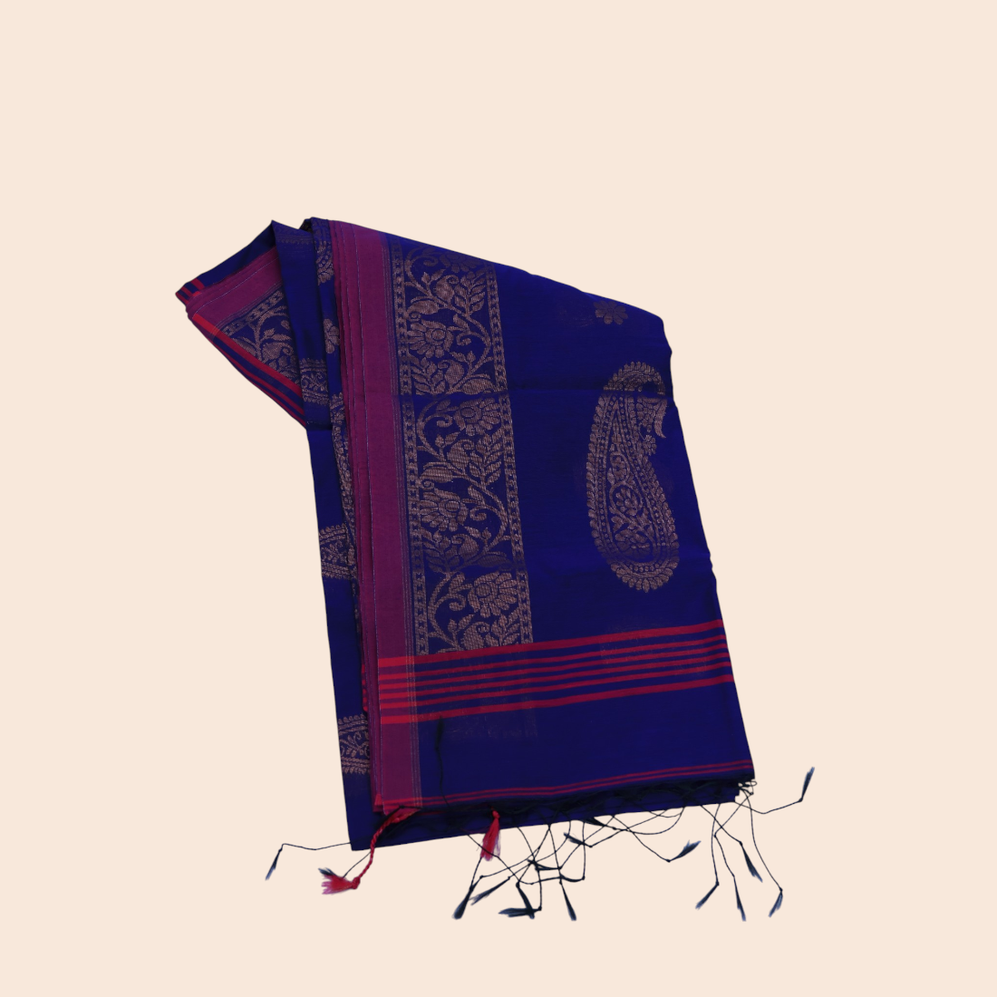 Blue with Golden zari work.