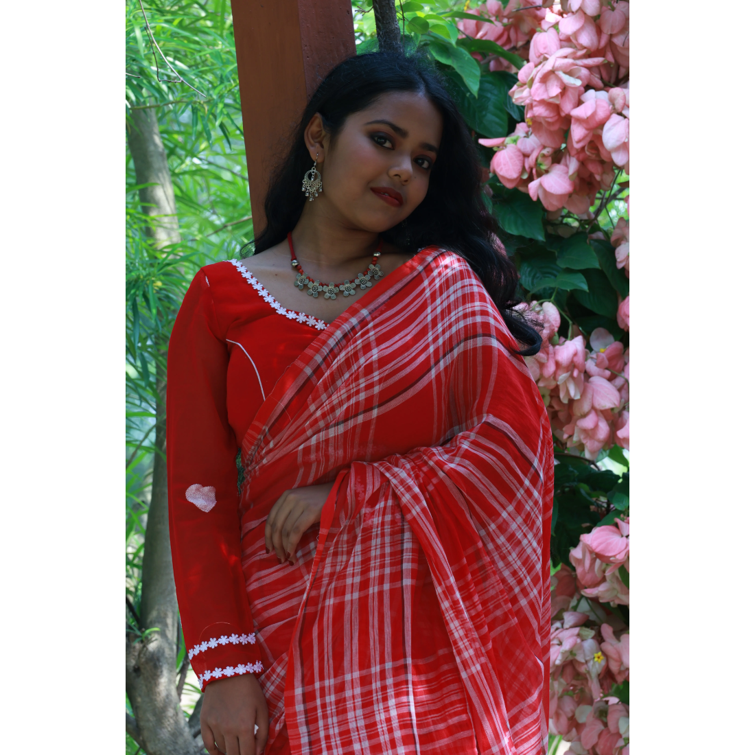 Gulika Sunrise Mul Cotton Saree - Handcrafted Indian Art (View 4) | Art Angan