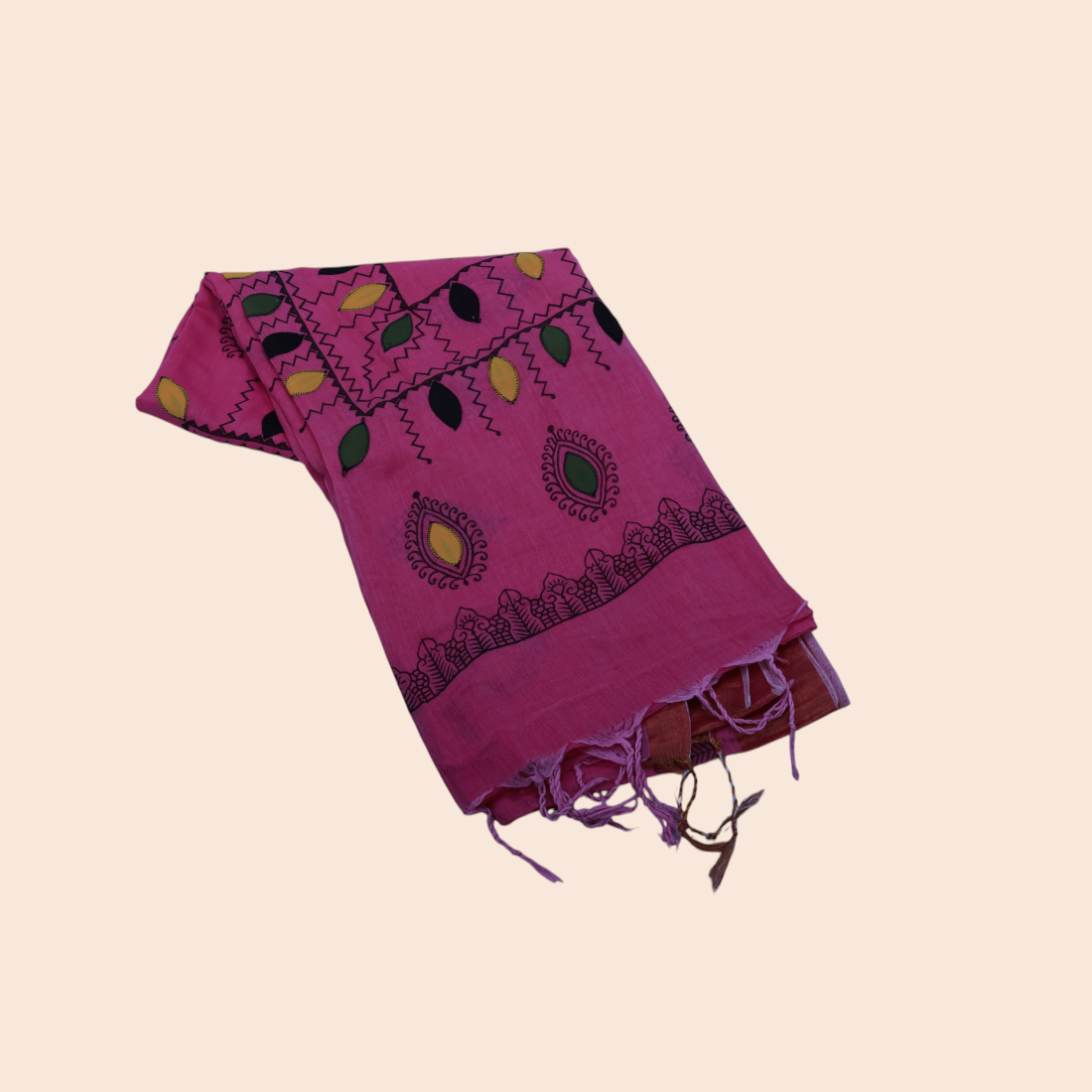 Rangika Aplique Handloom Cotton Saree - Authentic Handcrafted Saree | Art Angan
