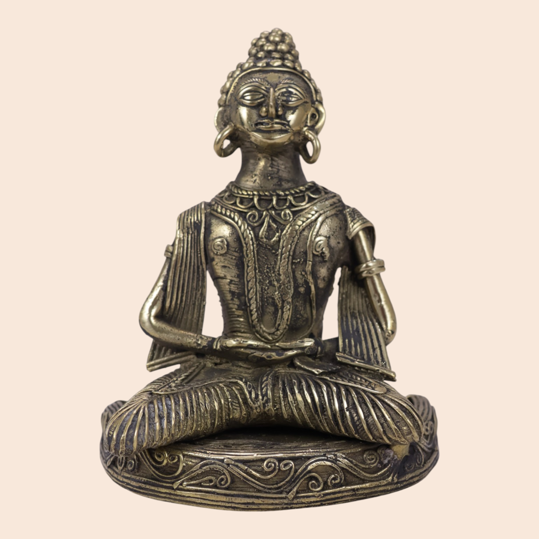 Dokra Lord Buddha - Handcrafted Indian Art (View 2) | Art Angan