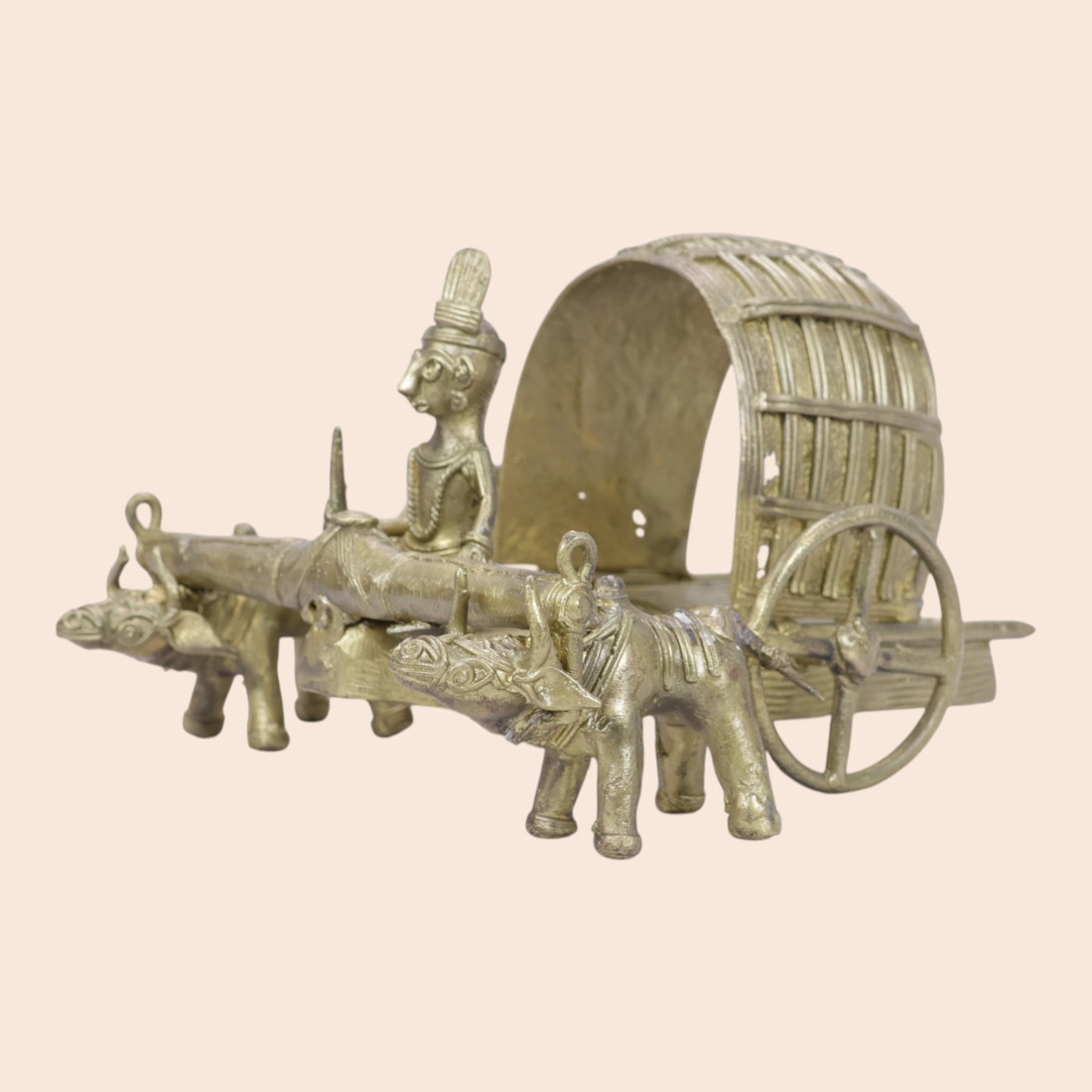 Elegant Dokra Bullock Cart Showpiece for Home Decor