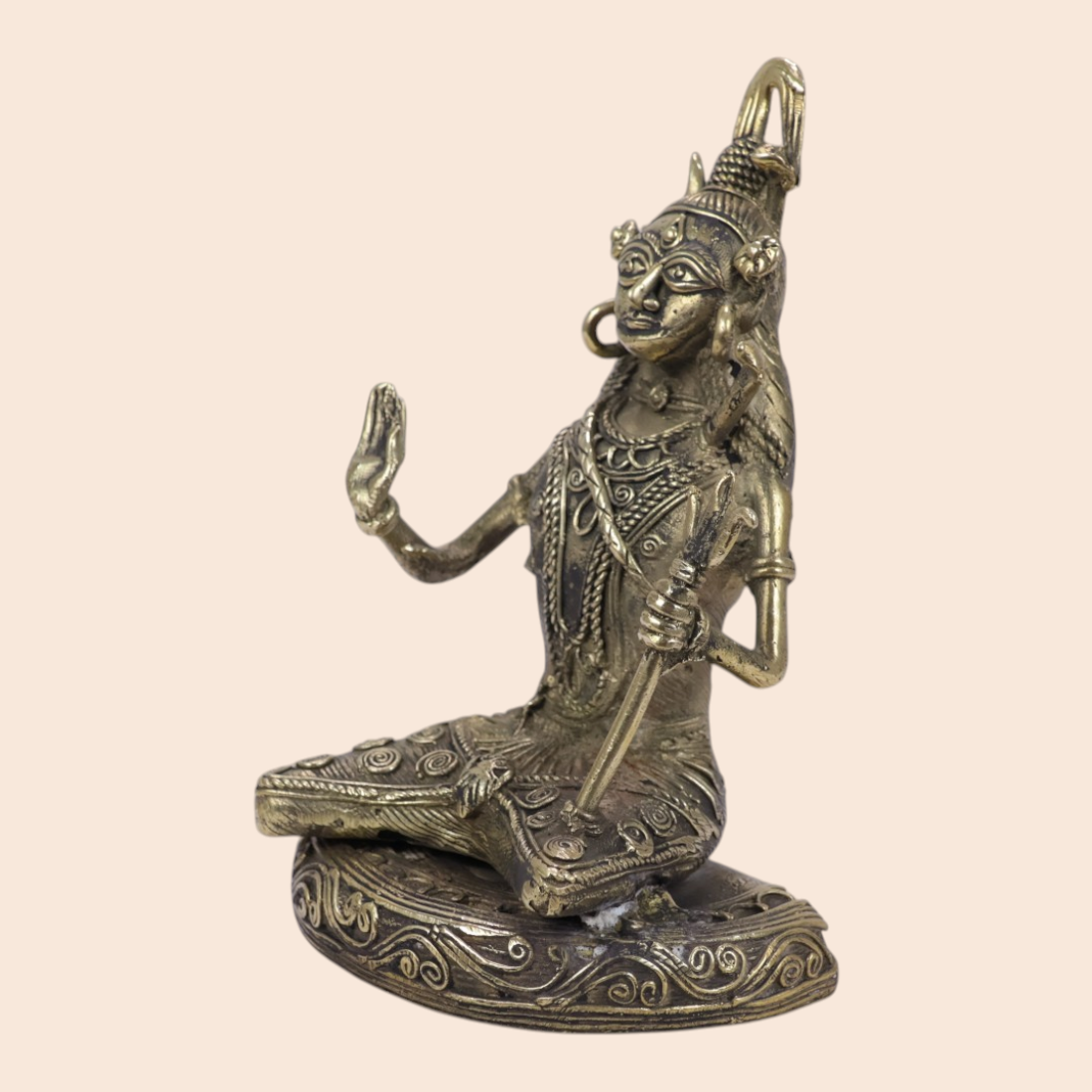 Dokra Shivji idol - Handcrafted Indian Art (View 2) | Art Angan