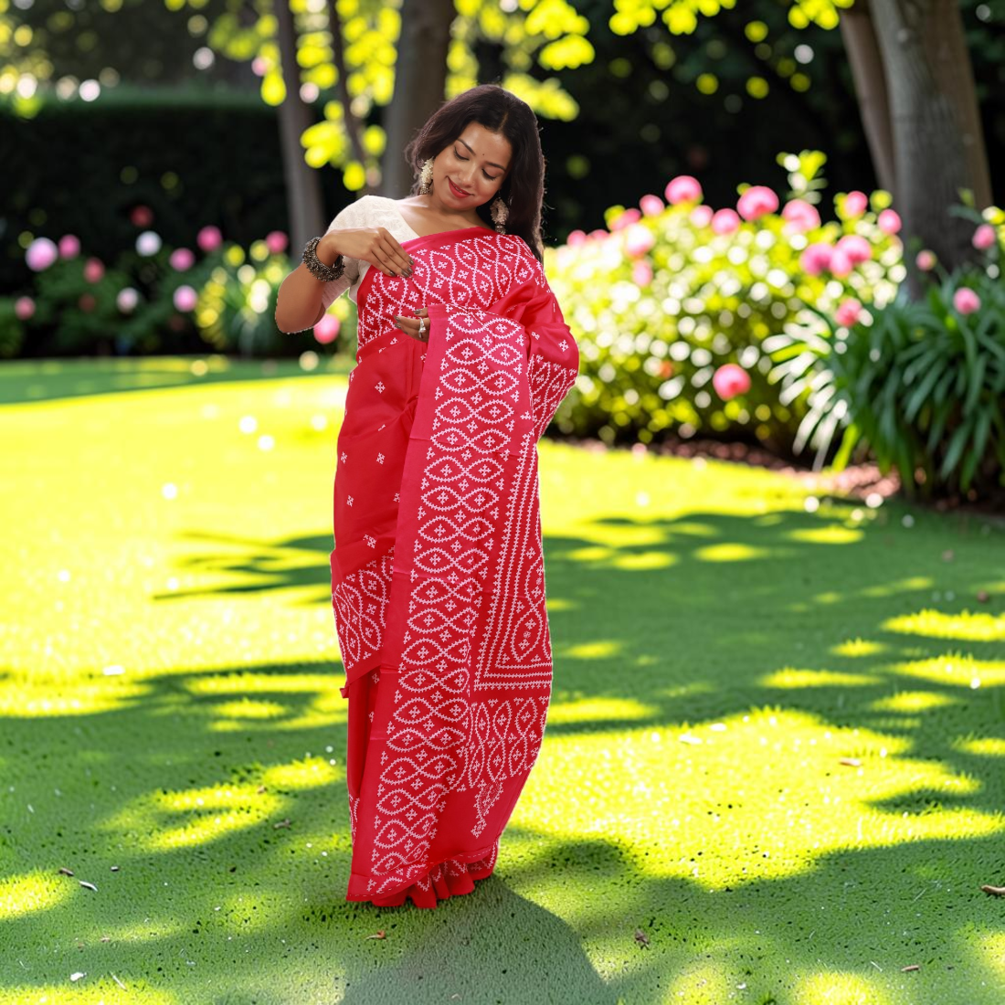 Raktima Heritage Gujarati Stitch Bangalore Silk Saree