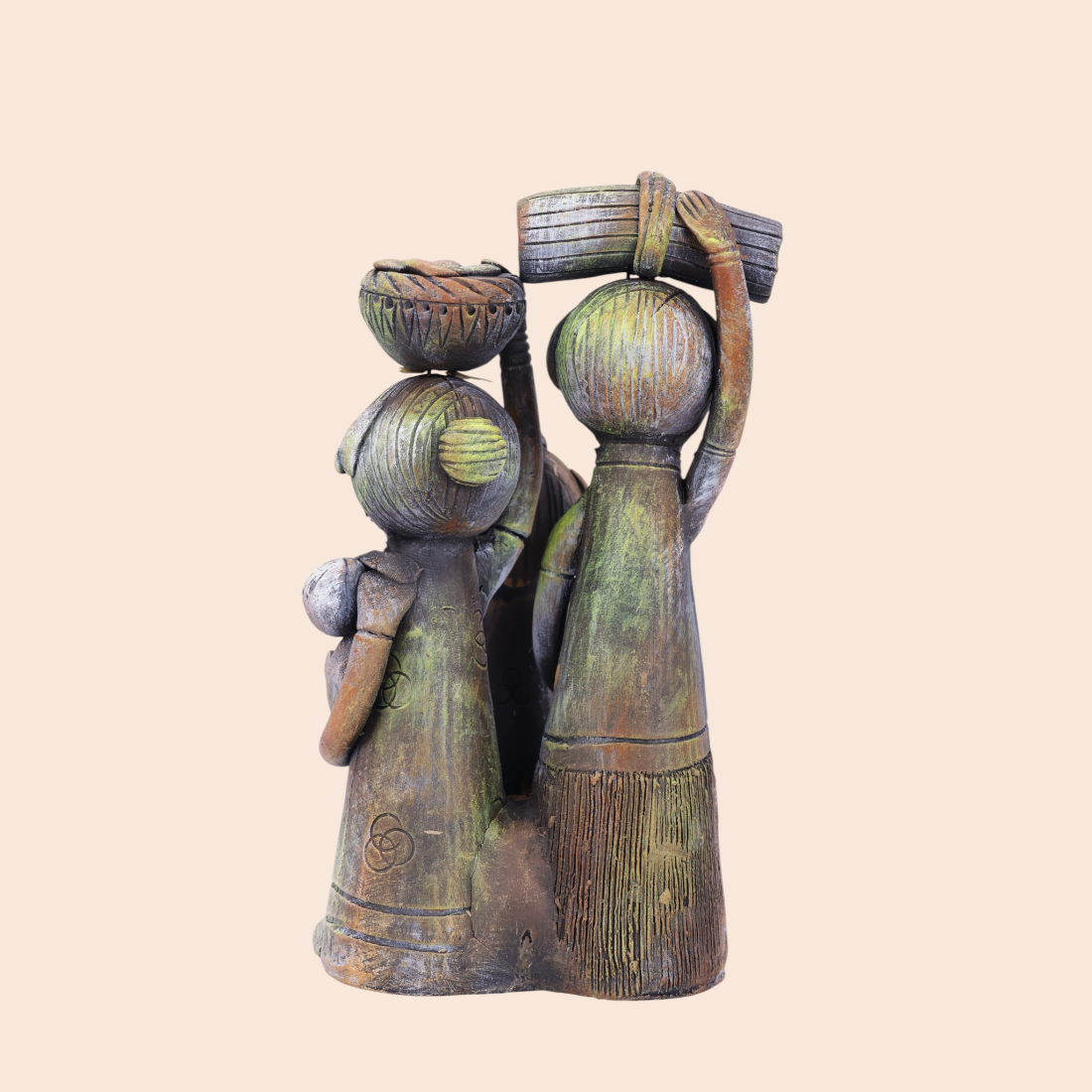 Adivashi Family(Clay show piece) - Handcrafted Indian Art (View 6) | Art Angan