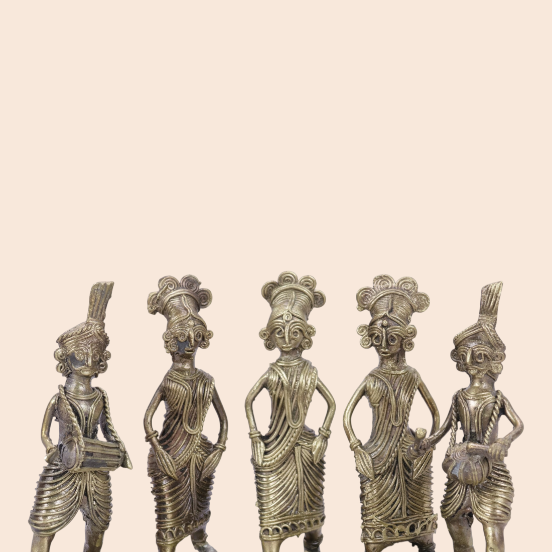 Dokra Tribal Dancing showpiece - Handcrafted Indian Art (View 5) | Art Angan