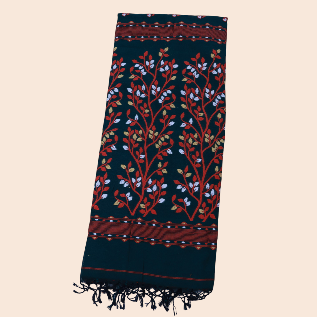 Kaalika Elegance Khadi Jamdani Saree - Authentic Handcrafted Saree | Art Angan