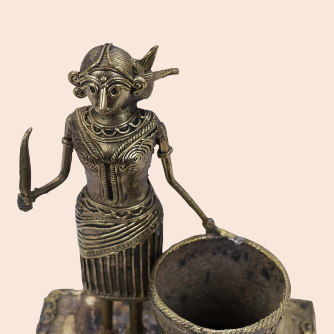 Dokra Pensholder showpice - Handcrafted Indian Art (View 7) | Art Angan