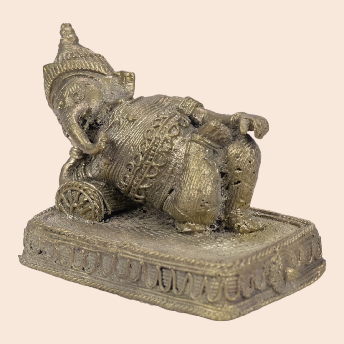 Dokra Sleeping Ganesh ji showpiece - Handcrafted Indian Art (View 3) | Art Angan