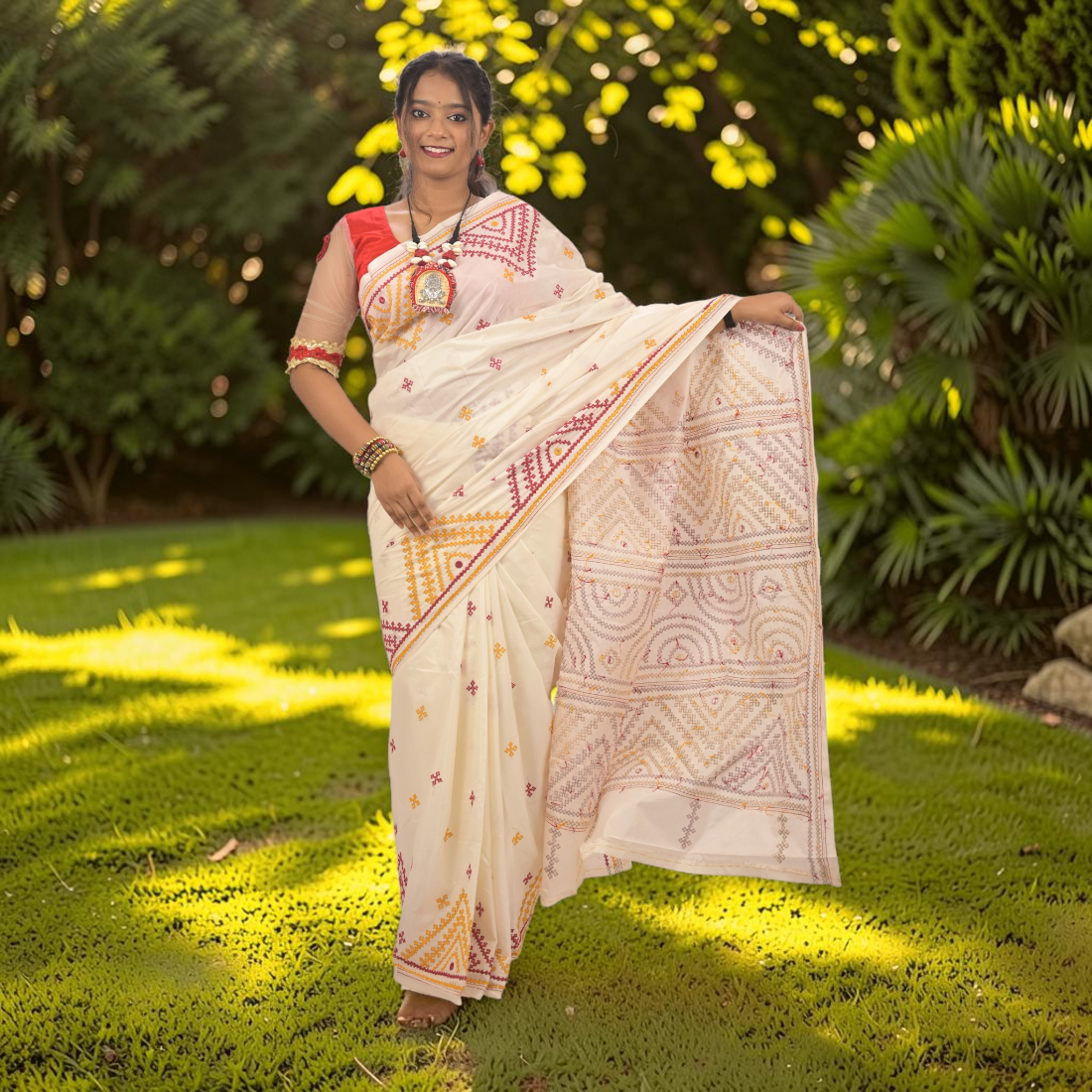 Shvetika Heritage Gujarati Stitch Bangalore Silk Saree