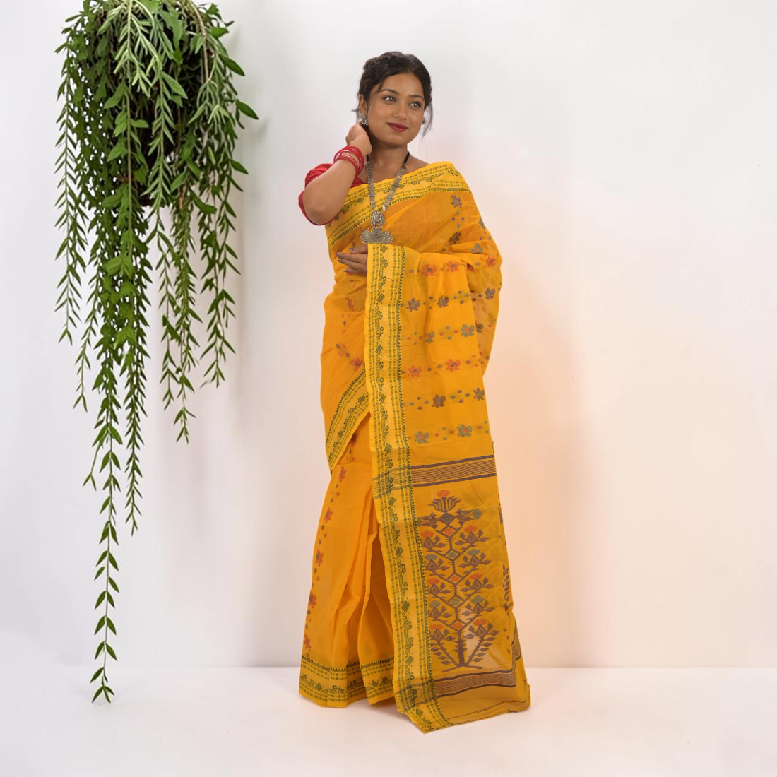 Kanaklata Jamdani Tangail Cotton Sare - Authentic Handcrafted Saree | Art Angan