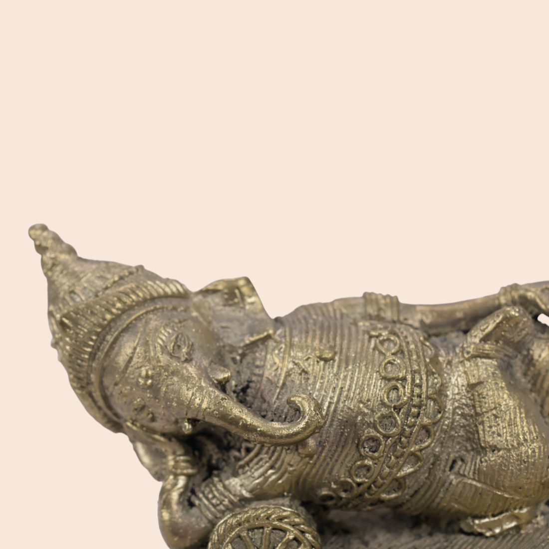 Dokra Sleeping Ganesh ji showpiece - Handcrafted Indian Art (View 5) | Art Angan