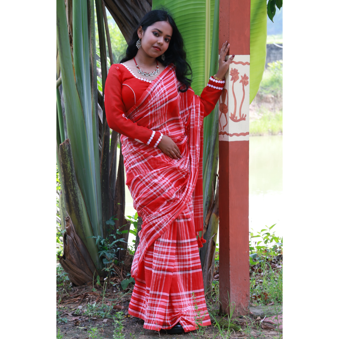 Gulika Sunrise Mul Cotton Saree - Authentic Handcrafted Saree | Art Angan