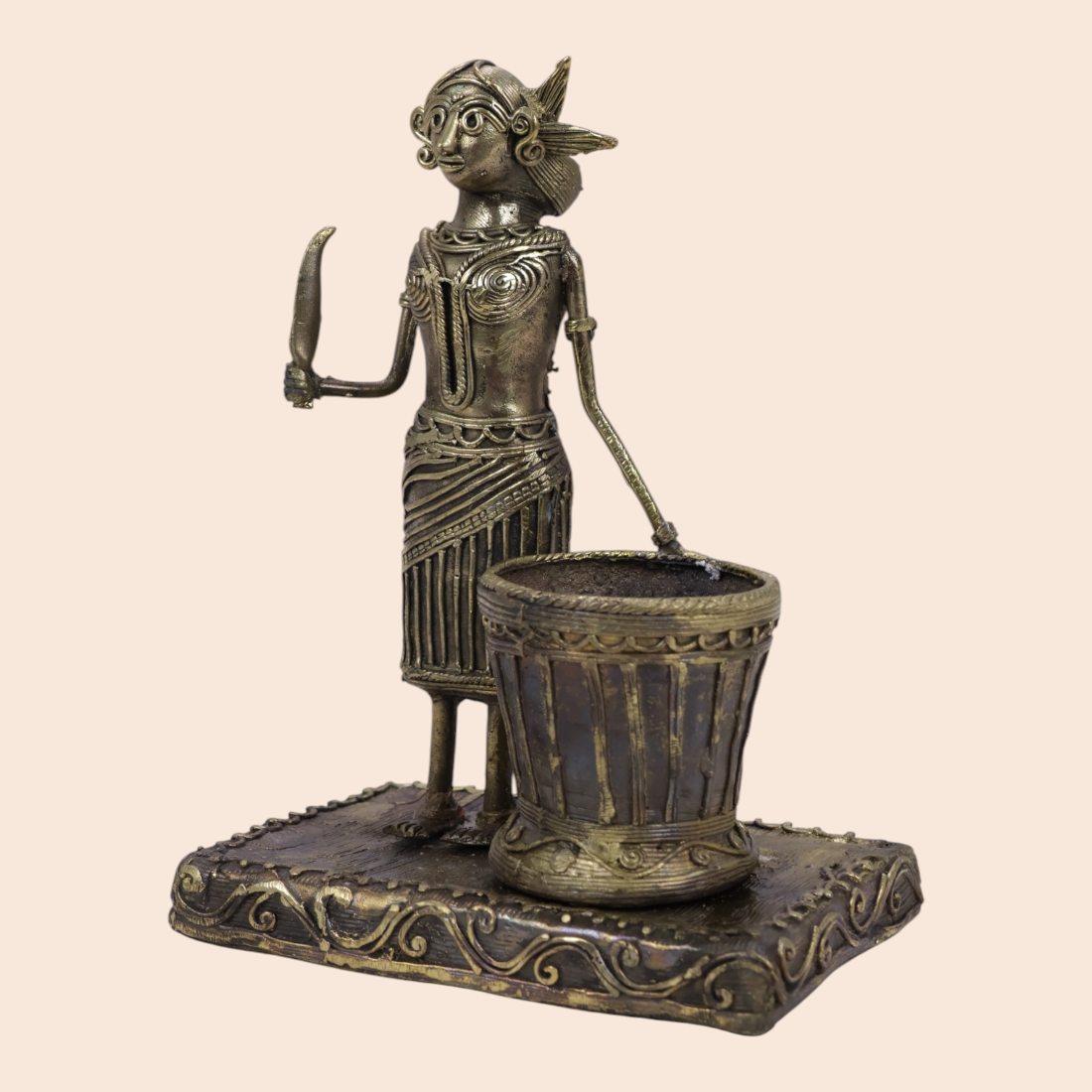 Dokra Pensholder showpice - Handcrafted Indian Art (View 4) | Art Angan