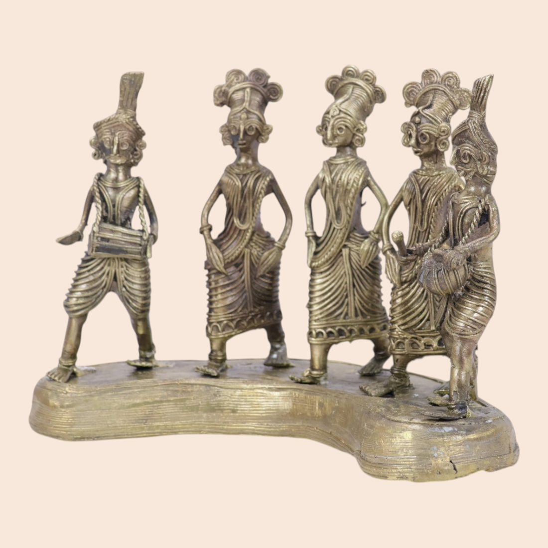 Dokra Tribal Dancing showpiece - Handcrafted Indian Art (View 3) | Art Angan