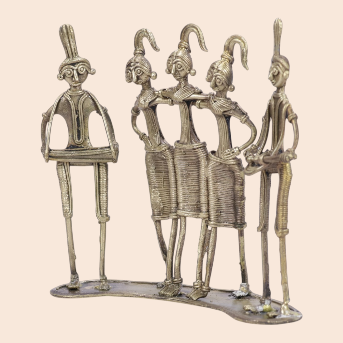 Dokra Tribal Dancing showpiece - Handcrafted Indian Art (View 8) | Art Angan