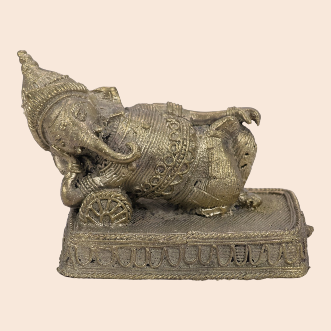 Dokra Sleeping Ganesh ji showpiece - Dokra Collection | Art Angan