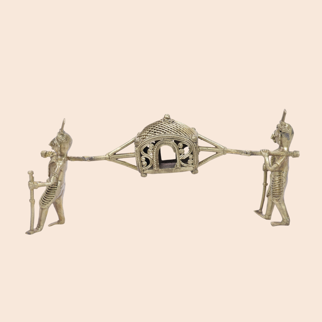 Dokra Palki Showpiece - Antique Brass Handloom Weave Handicraft